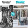 Closet Clothes Hanging Rod, 15-25 inch Adjustable Size, Screw Fixing Connection, for Closet Wardrobes Laundry RV, Black view 3