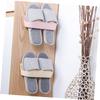 Holibanna 5pcs Wall-Mounted Slippers Rack Easy Install Bathroom Storage Organizer Self-Adhesive Hooks Space-Saving Plastic Shoes Holder Beige view 2