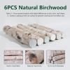6 Pack Birch Logs Decorative Natural Birch Log for Decoration,Crafts,DIY,White Birch Logs for Fireplace Decor Firewood(Logs:1.4"-2.6" Dia. x 16.5" Length) view 3