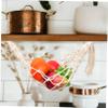 Ciieeo Fruit Hammock Vegetable Hammock Cotton Woven Net Wall Hanging Storage Woven Basket for Circulation under Cabinet Kitchen Decor Rv Boat Camper view 2