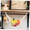 Ciieeo Fruit Hammock Vegetable Hammock Cotton Woven Net Wall Hanging Storage Woven Basket for Circulation under Cabinet Kitchen Decor Rv Boat Camper view 3