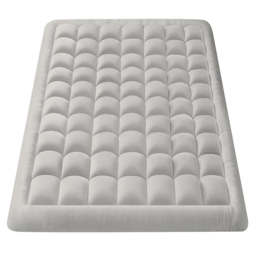 Queen Size- 3 Piece 800 GSM Down Alternative 3 Inch Thick Upto 15" Deep Pocket Fitted Mattress-Topper Protector for Extra Soft Comfortable Sleep for All Season- Queen(60X80 Inche), Light Grey