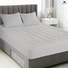 Queen Size- 3 Piece 800 GSM Down Alternative 3 Inch Thick Upto 15" Deep Pocket Fitted Mattress-Topper Protector for Extra Soft Comfortable Sleep for All Season- Queen(60X80 Inche), Light Grey view 2