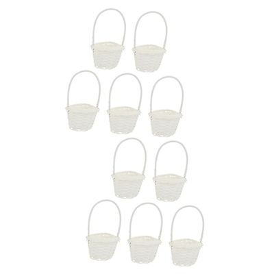 Ciieeo 10pcs Small Handwoven Rattan Baskets for Home Storage and Flower Arrangement Lightweight and Easy to Clean Rustic Style for Organizing Kitchen and Bathroom Smooth Design