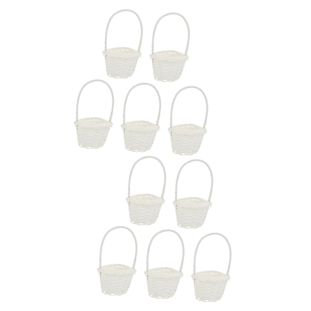 Ciieeo 10pcs Small Handwoven Rattan Baskets for Home Storage and Flower Arrangement Lightweight and Easy to Clean Rustic Style for Organizing Kitchen and Bathroom Smooth Design