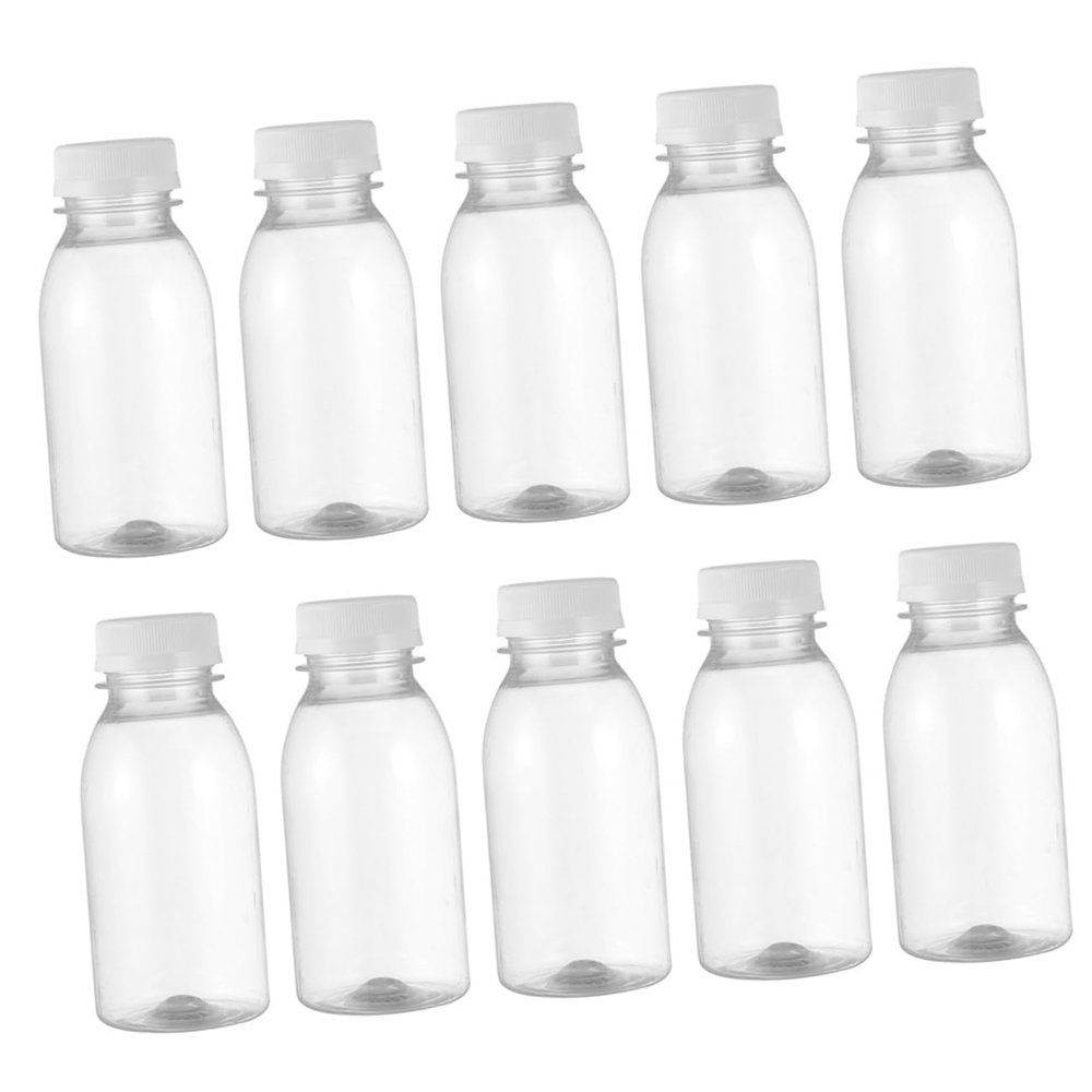 Anneome 10 Pack 350ml Plastic Milk Bottles Storage Milk Jugs for Milk Juice Water Containers for Easy Viewing