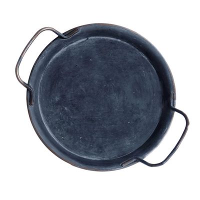IMIKEYA Vintage Iron Storage Tray Small Decorative Plate for Food Serving Restaurant Use and Home Decor Parties Weddings and Centerpiece Displays Silver