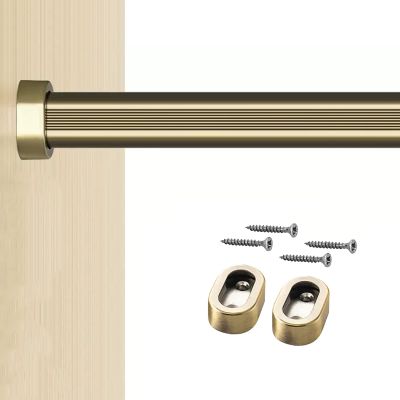 Closet Rod for Hanging Clothes, Bedroom Aluminium Alloy Closet Clothes Rod, Heavy Duty Closet Rods For Hanging Clothes, Laundry Room/Bathroom/Cabinets Closet Bar ( Color : Champagne color , Size : 85c