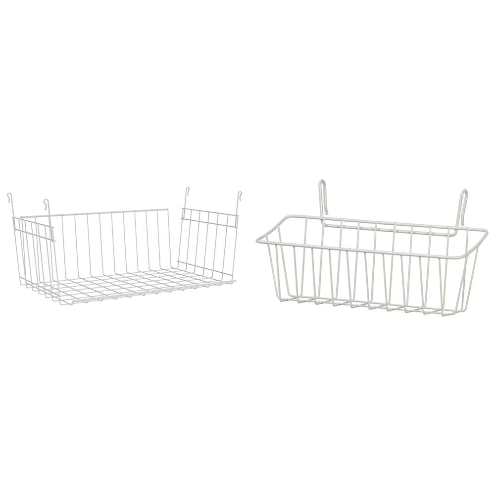 ClosetMaid Wire Hanging Shelf Basket for Storage, Organization in Closet or Pantry, No Assembly or Installation, Durable, 10.68" D x 18.39" W x 7.99" H, White & 3937 Packet Pal, White