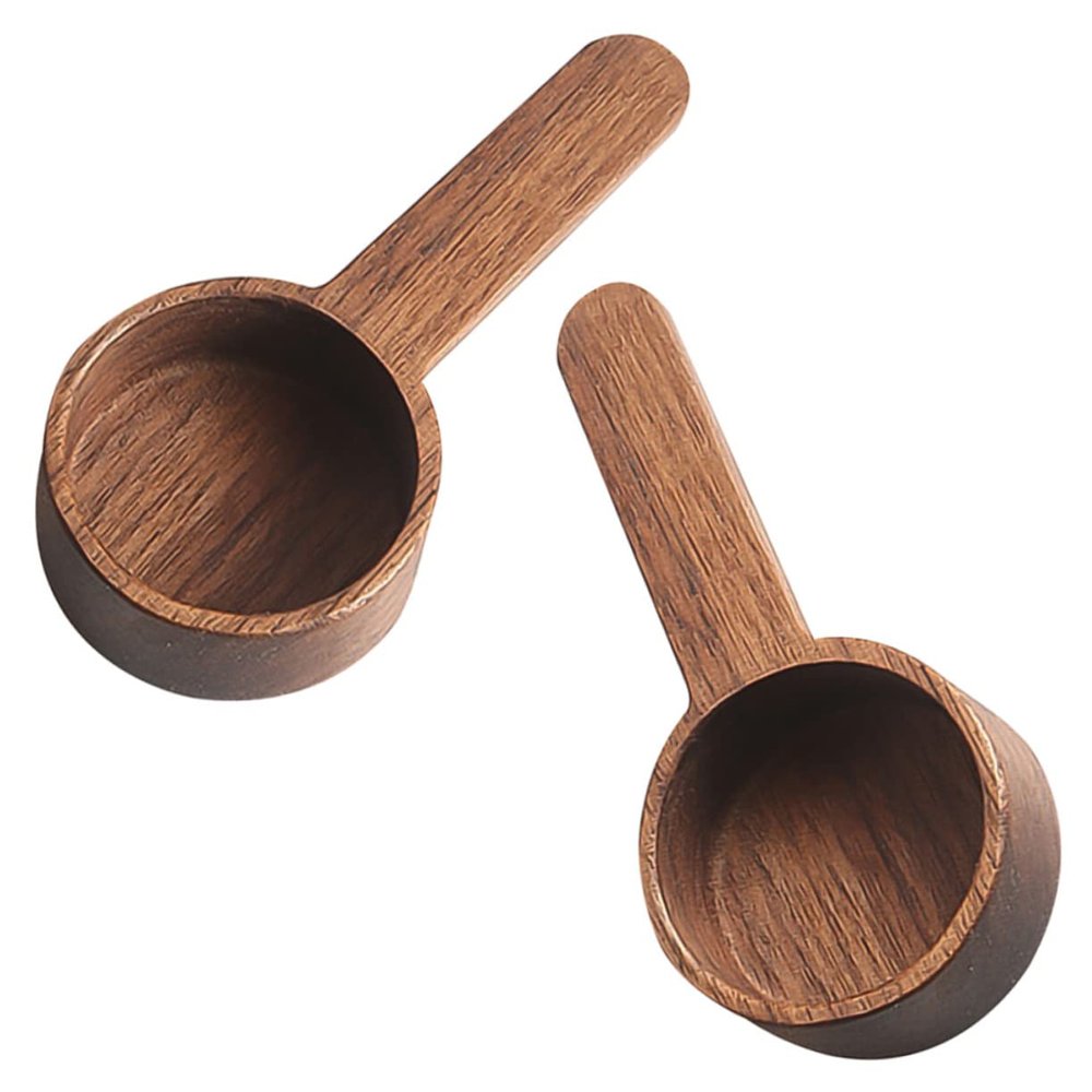 Ciieeo 4pcs Retro Tea Scoops Compact Household Wooden Spoons for Coffee Stirring