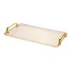 Acrylic Serving Tray with Handles - Multi-Use Plastic Tray for Party, Kitchen & Bathroom - Decorative Valet Tray for Ottoman, Dessert & Coffee Table (Amber) view 1