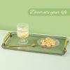 Acrylic Serving Tray with Handles - Multi-Use Plastic Tray for Party, Kitchen & Bathroom - Decorative Valet Tray for Ottoman, Dessert & Coffee Table (Amber) view 2