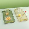 Acrylic Serving Tray with Handles - Multi-Use Plastic Tray for Party, Kitchen & Bathroom - Decorative Valet Tray for Ottoman, Dessert & Coffee Table (Amber) view 4