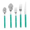 WHIERGGIN Silverware Set, 5/20/30/40 Pieces Household Steak Cutlery Set Stainless Steel Cutlery Knife, Fork And Spoon (Color : Green, Size : 1Set-5Pcs) view 1