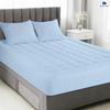 Twin Size- 3 Piece 800 GSM Down Alternative 3 Inch Thick Upto 15" Deep Pocket Fitted Mattress-Topper Protector for Extra Soft Comfortable Sleep for All Season- Twin(39X75 Inche), Light Blue view 2