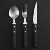 WHIERGGIN Silverware Set, 3/12/18/24 Pieces Steak Knives, Forks And Spoons Restaurant Stainless Steel Tableware Home Tableware Set (Color : Black, Size : 8Set-24Pcs) view 3