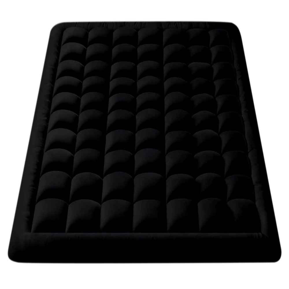 Twin-XL Size- 3 Piece 800 GSM Down Alternative 3 Inch Thick Upto 15" Deep Pocket Fitted Mattress-Topper Protector for Extra Soft Comfortable Sleep for All Season- Twin-XL(39X80 Inche), Black