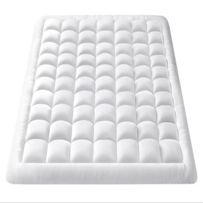 Queen Size- 1 Piece 800 GSM Down Alternative 3 Inch Thick Upto 15" Deep Pocket Fitted Mattress Topper Protector Extra Soft Comfortable Sleep for All Season- Queen(60X80 Inche), White