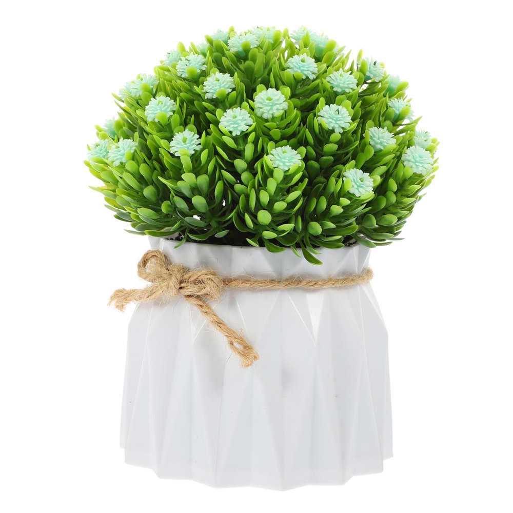 Ciieeo Artificial Flower Bonsai Vivid Faux Gypsophila Decorative Home Accessory for Living Room Office Kitchen Easy Maintenance Refreshing Room Decor Blue