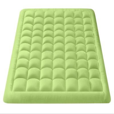 Queen Size- 3 Piece 800 GSM Down Alternative 3 Inch Thick Upto 15" Deep Pocket Fitted Mattress-Topper Protector for Extra Soft Comfortable Sleep for All Season- Queen(60X80 Inche), Sage Green