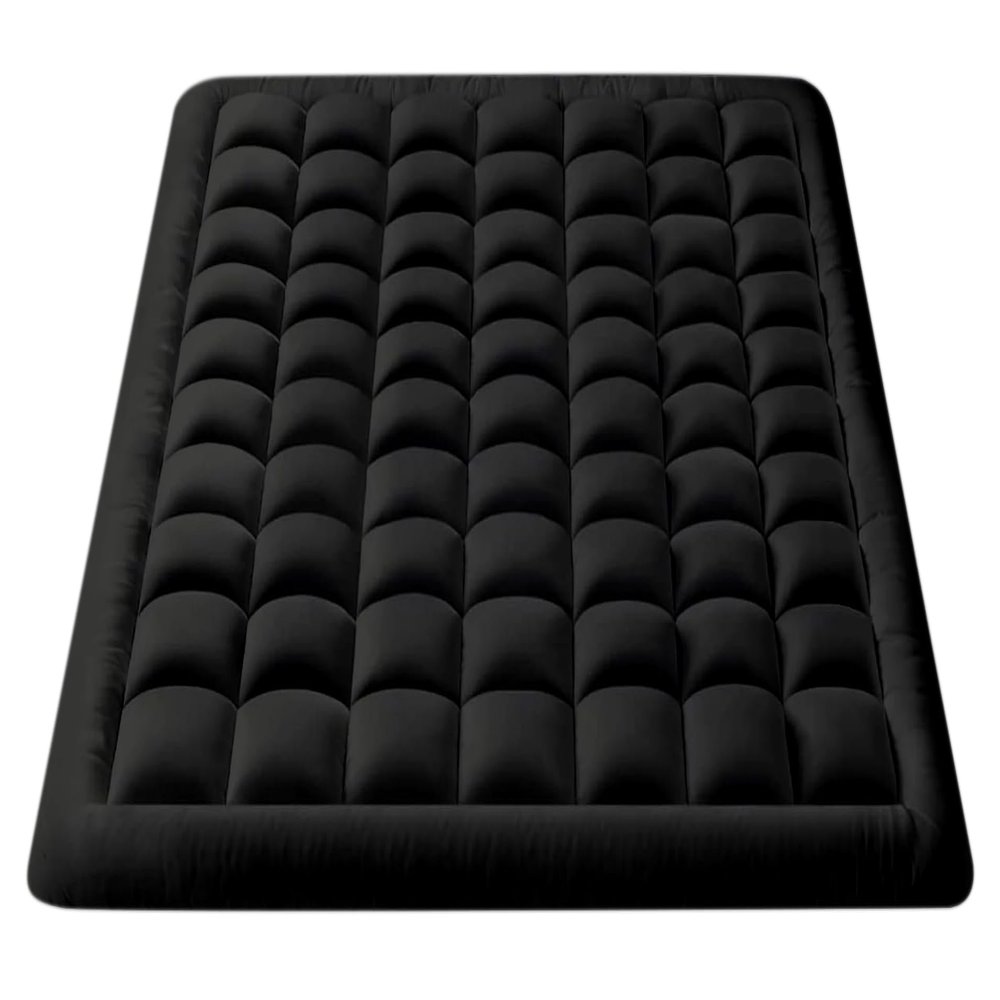 Queen Size- 3 Piece 800 GSM Down Alternative 3 Inch Thick Upto 15" Deep Pocket Fitted Mattress-Topper Protector for Extra Soft Comfortable Sleep for All Season- Queen(60X80 Inche), Dark Grey