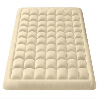 Queen Size- 3 Piece 800 GSM Down Alternative 3 Inch Thick Upto 15" Deep Pocket Fitted Mattress-Topper Protector for Extra Soft Comfortable Sleep for All Season- Queen(60X80 Inche), Ivory