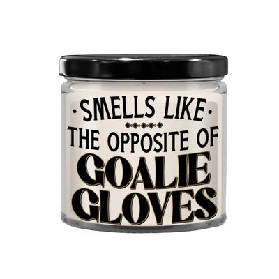 Soccer Candle Smells Like The Opposite of Goalie Gloves for Player Equipment Manager Fun Birthday Christmas Idea Funny Sarcastic 9 Oz. Vanilla Scented