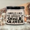 Soccer Candle Smells Like The Opposite of Goalie Gloves for Player Equipment Manager Fun Birthday Christmas Idea Funny Sarcastic 9 Oz. Vanilla Scented view 2