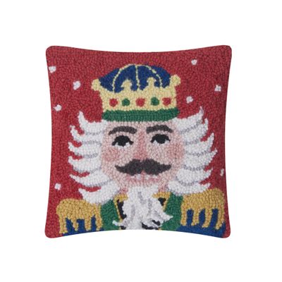Peking Handicraft Giftable Pillows Holiday Nutcracker Hook Pillows, 10-inch Height, Polyester Filler with Zipper Closure, Home, Indoor