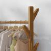 Clothes Rack, Bamboo Coat Rack on Feet with Bar and 3 Layer Shelves, Cloakroom Wardrobe Load 100kg, for Bedroom Entrance Rustic Brown 85x29x158cm view 4