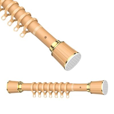 Tension Curtain Rods, Adjustable Expandable Shower Rod Non-Slip Non Drill Tension Rod for Bathroom, Closet, Window, Room Divider(Color:Yellow,Size:40cm-55cm)