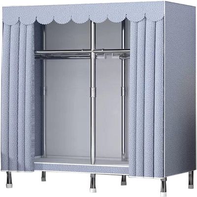 Wardrobe Portable Canvas Wardrobe,Large Clothes Storage Organizer with Hanging Rail,Shelves,Foldable Closet for Bedroom,Living Room,C-105x45x170cm
