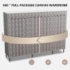 Wardrobe Portable Canvas Wardrobe,Large Clothes Storage Organizer with Hanging Rail,Shelves,Foldable Closet for Bedroom,Living Room,C-105x45x170cm view 4
