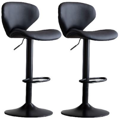 2 Pcs Bar Stools Swivel High Chairs Rustic Pub Reception Leisure Counter Barstools with Backrest Seat Cushion, Adjustable 60-80 cmr:Black