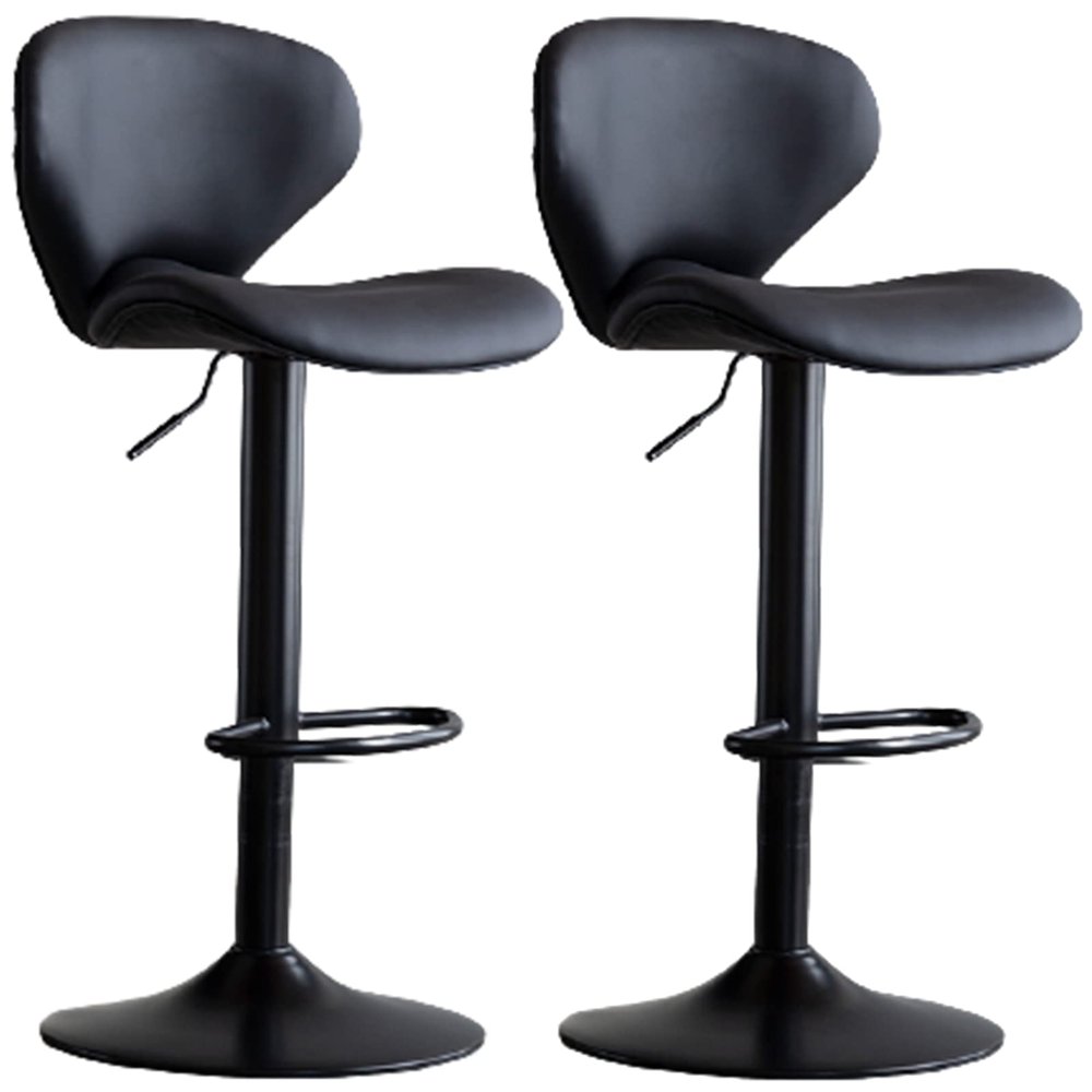 2 Pcs Bar Stools Swivel High Chairs Rustic Pub Reception Leisure Counter Barstools with Backrest Seat Cushion, Adjustable 60-80 cmr:Black