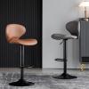 2 Pcs Bar Stools Swivel High Chairs Rustic Pub Reception Leisure Counter Barstools with Backrest Seat Cushion, Adjustable 60-80 cmr:Black view 2