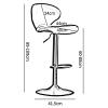 2 Pcs Bar Stools Swivel High Chairs Rustic Pub Reception Leisure Counter Barstools with Backrest Seat Cushion, Adjustable 60-80 cmr:Black view 3