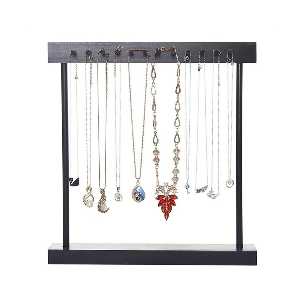 Jewelry Rack Jewelry Display Rack Minimalistic Black Walnut Color Retro Necklace Holder Hanging Prayer Beads Bracelet Fashion Jewelry Display Standd Jewelry Stand Holder (Color : Single)