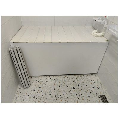 Bathtub Tray Bathtub Insulation Cover Bath Shelf Bathtub Accessories, Anti-dust Board Shutter Bath Lid Bathtub Tray for Book Wine Phone Bathroom Shower, 0.6cm Thickness Multifunctional (Color : White