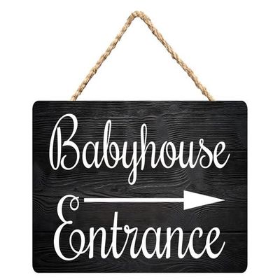Everyday Business Signs - Store Name Entrance Arrow - Rustic Wood Decor For Home Office Farmhouse Porch Shop,Funny Wooden Hanging Plaque, 6 X 12 In