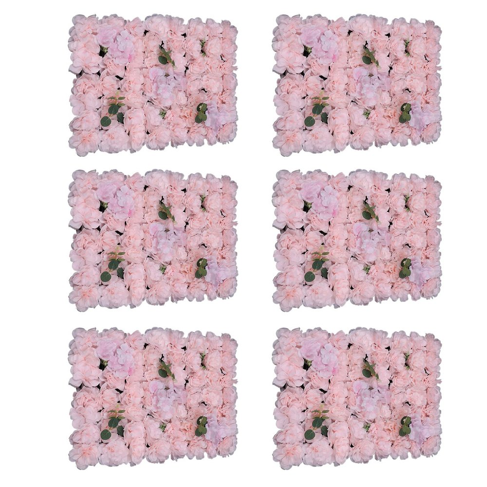 TFCFL 6 Pack Flower Wall Panels for Backdrop, 24 x 16 Inch Artificial Flower Wall Panels 3D Silk Flower Wall Mat for Wedding Anniversary Party Birthday Home Bridal/Baby Shower Decor