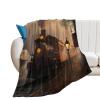 Brebasf Mid Century Steam Train Blankets Soft Blanket Rustic Vintage Wild West Country Antique Steam Train Blanket for Bedroom Sofa Throw-70W x80L view 1