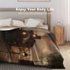Brebasf Mid Century Steam Train Blankets Soft Blanket Rustic Vintage Wild West Country Antique Steam Train Blanket for Bedroom Sofa Throw-70W x80L view 4