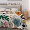 Brebasf Watercolor Boho Woman Face Blankets Soft Blanket Modern Abstract Art Plants Leaves Florals Blanket for Bedroom Sofa Throw-70W x80L view 4