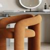 ESRADA Cream Style Backrest Makeup Chair Bedroom Light Luxury Dressing Stool Casual Designer Single Chair Home Simple Dining Chair C-60 * 55 * 78cm view 1