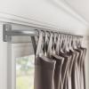 UIOSANRT Wrap Around Curtain Rods for Windows 48 to 84 inch,5/8" Small Diameter Adjustable Heavy Duty Silver Curtain Rod With Brackets Blackout Curtain Rod view 2