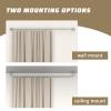 UIOSANRT Wrap Around Curtain Rods for Windows 48 to 84 inch,5/8" Small Diameter Adjustable Heavy Duty Silver Curtain Rod With Brackets Blackout Curtain Rod view 3
