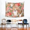MELPHI Corgi Floral Flowers Printed Wall Decoration Tapestry, Used For Home Decoration view 2