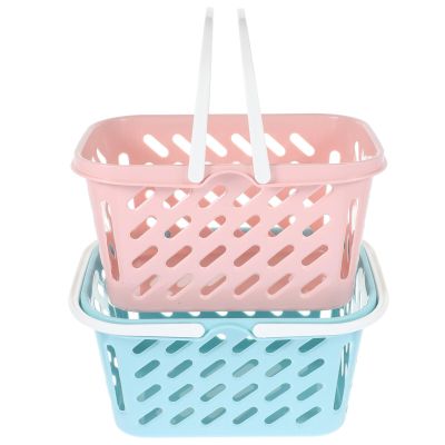 HOLIDYOYO Hollow Basket for Fruit Storage Small Plastic Baskets Handles for Laundry Room