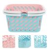 HOLIDYOYO Hollow Basket for Fruit Storage Small Plastic Baskets Handles for Laundry Room view 2